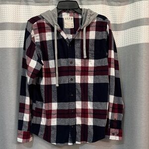 VSTR Plaid Hooded Flannel Shirt